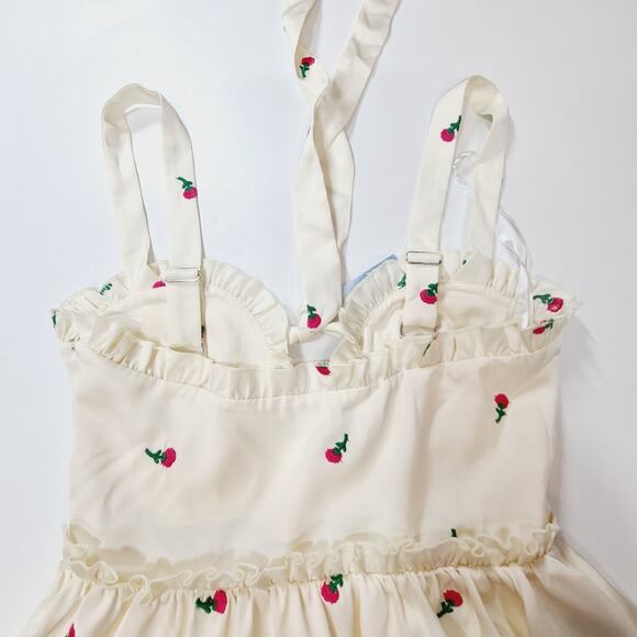 MAJORELLE Eden Mini Dress in Ivory & Pink Medium - Picture 11 of 13